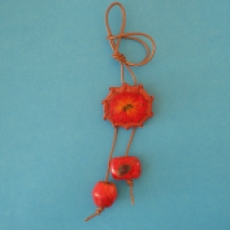polymer clay flower pendant