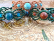Macramé Bracelets with semi-precious beads