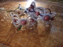 Macramé bracelets with semi-precious beads
