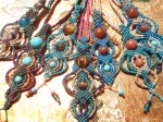 Macramé necklaces with semi-precious beads